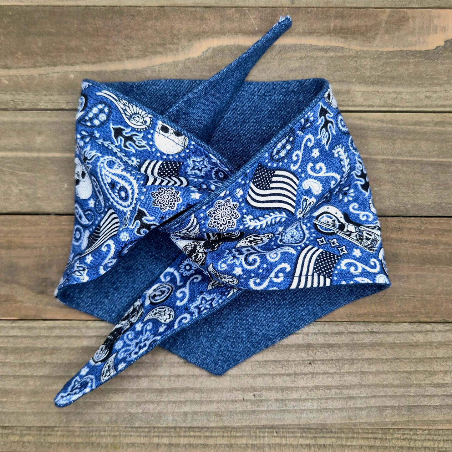 Biker Denim | Reversible Handmade Pet Bandana
