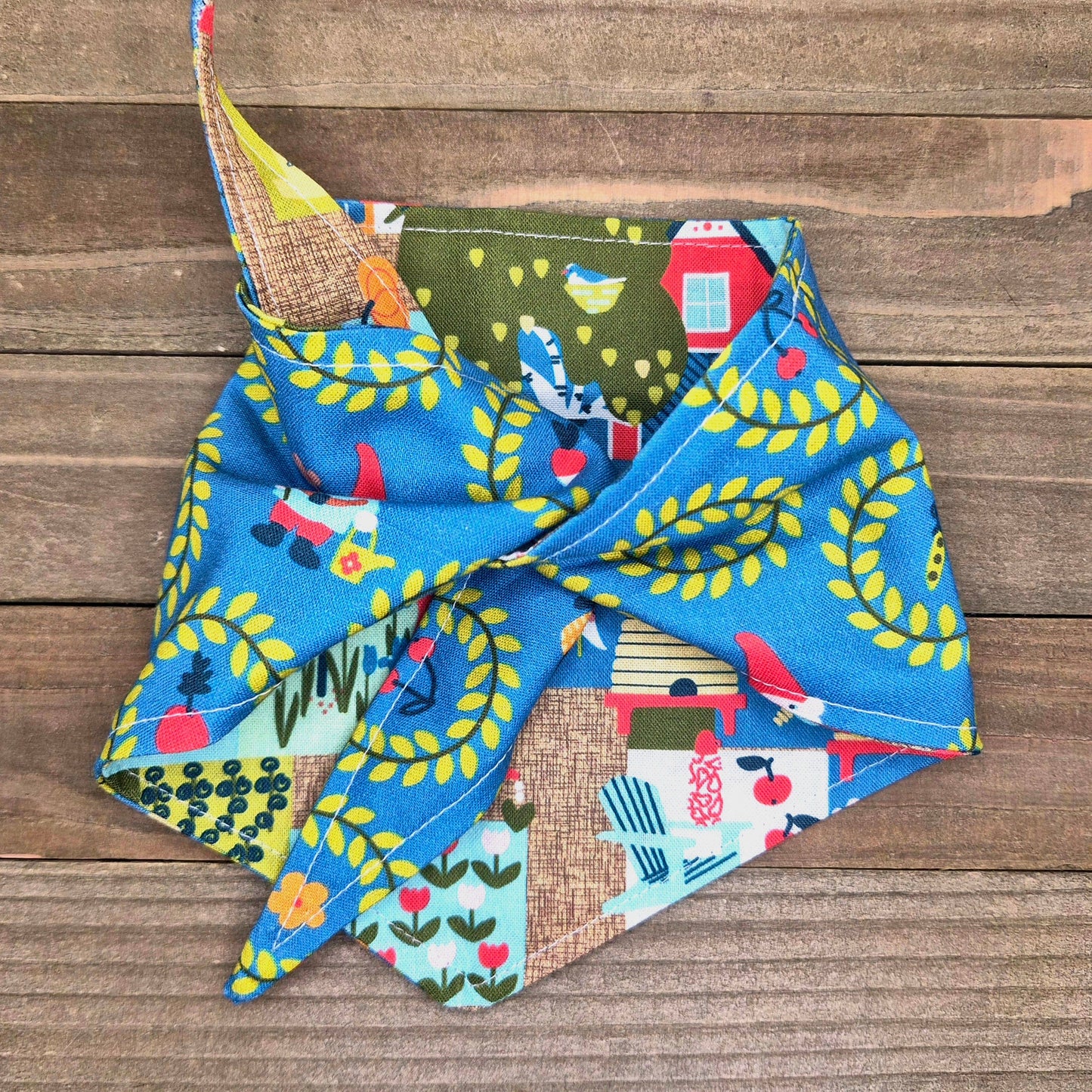 Crested Gnome | Reversible Handmade Pet Bandana