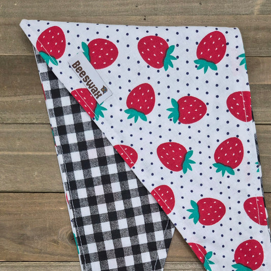 Strawberry Picnic | Reversible Handmade Pet Bandana