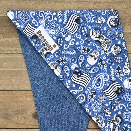 Biker Denim | Reversible Handmade Pet Bandana
